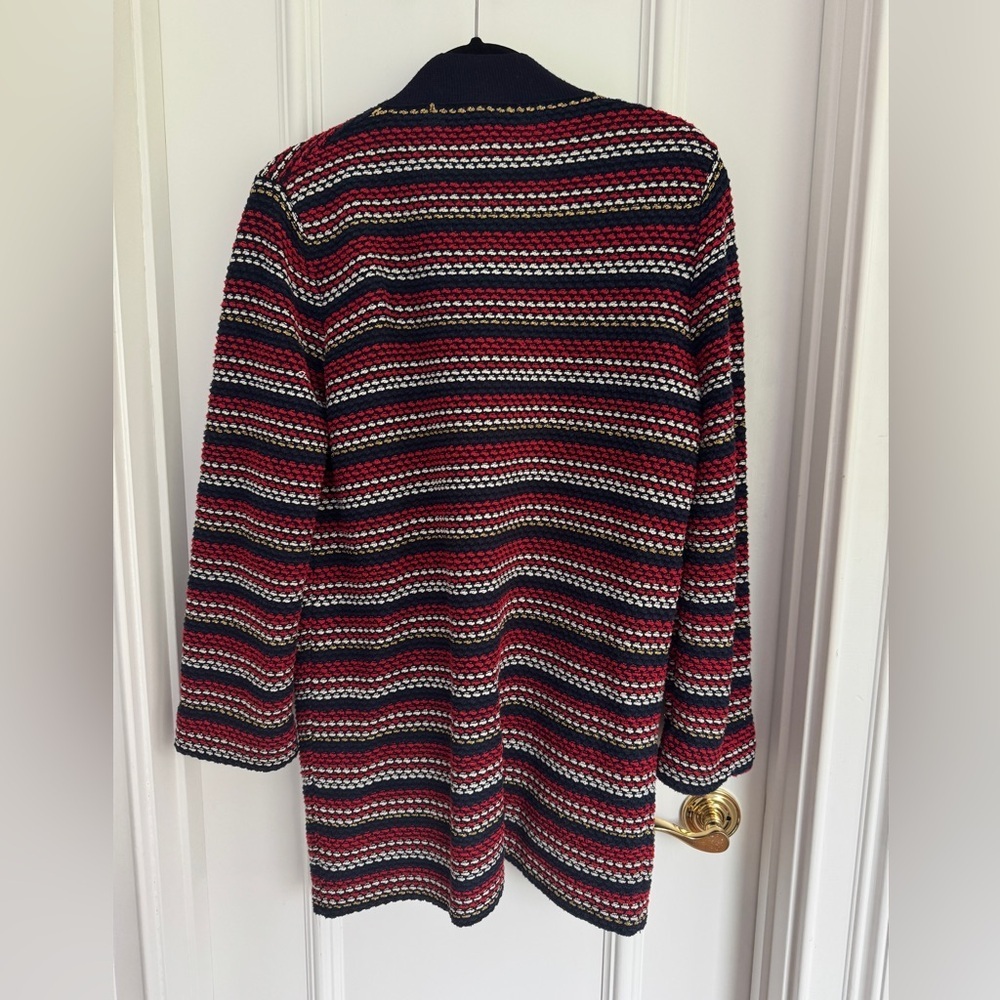 Gucci Color-blocked diamond striped wool V-neck long-sleeve - Large - Picture 9 of 9